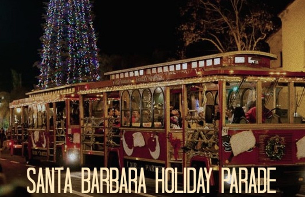 The Annual Santa Barbara Holiday Parade features marching bands, festive floats, community organizations and Santa Claus. Photo courtesy of the Santa Barbara Downtown Assoc.
